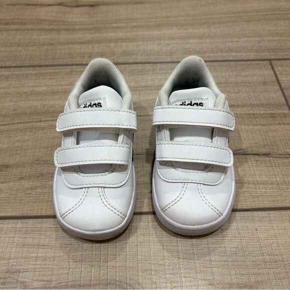 Adidas Grand 2.0 Court Black & White Baby Toddler Sneaker Shoes 5 - Picture 3 of 11